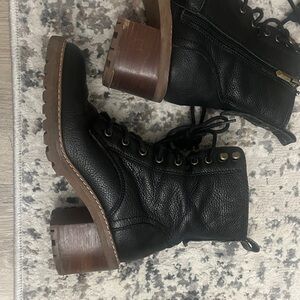 Black Leather Ankle Boots